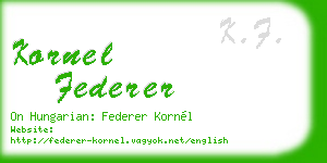kornel federer business card