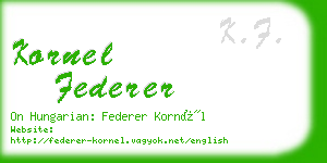 kornel federer business card